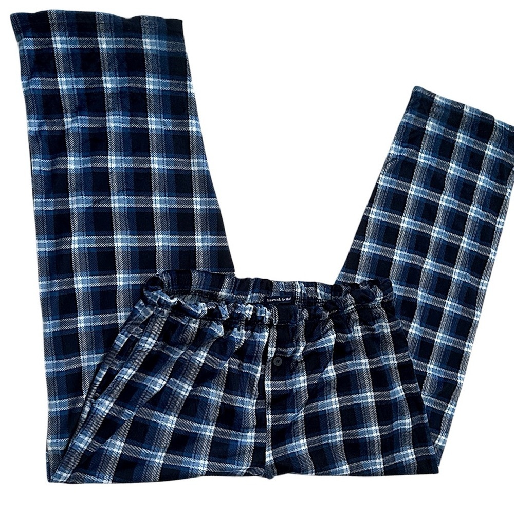 Preswick & Moore Men’s Silky Fleece Plaid Lounge Sleep Pants Pajamas Lounge XL